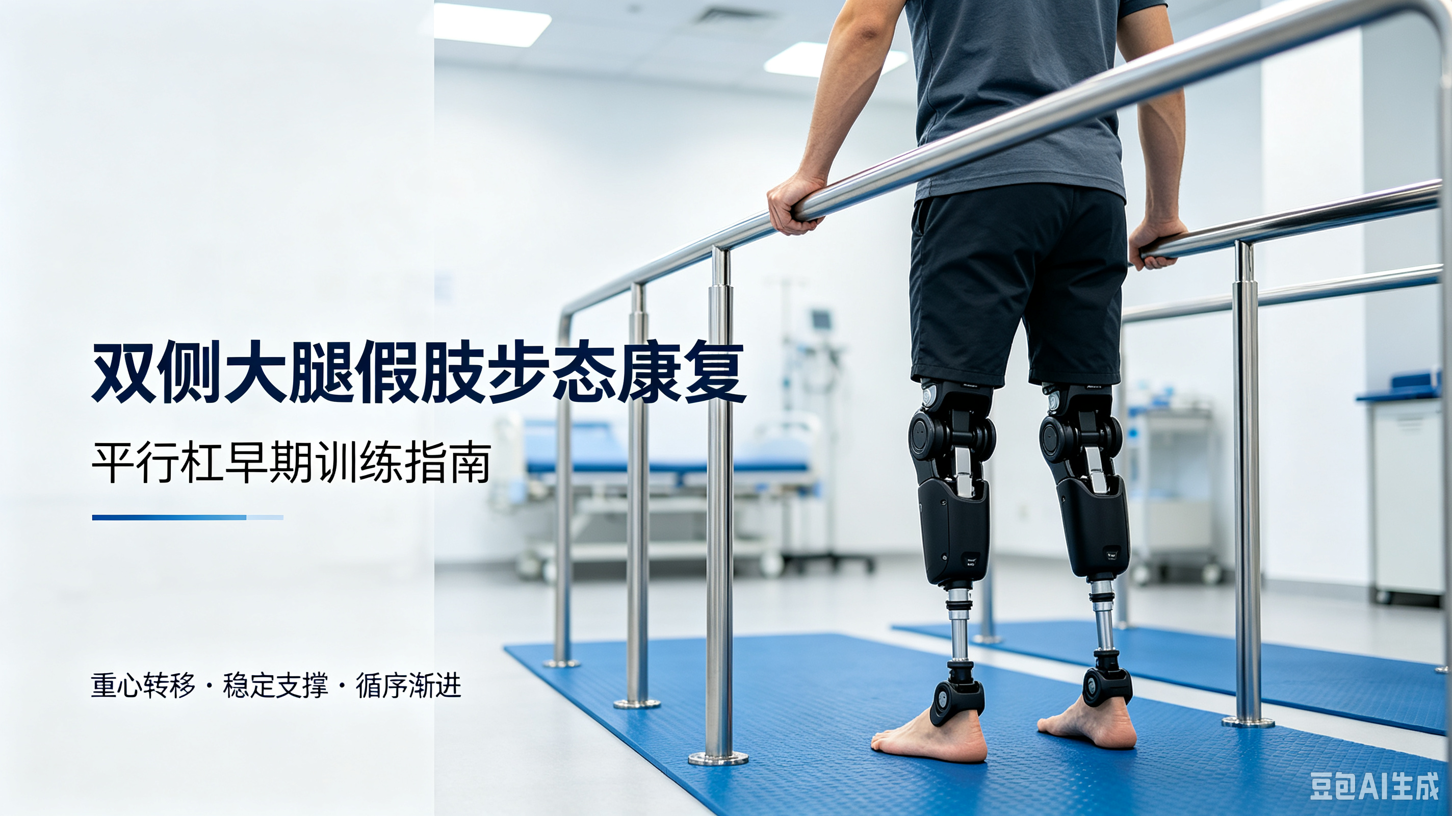 双侧大腿截肢｜智能假肢平行杠早期步态康复训练